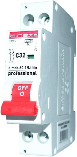 Automatic 1p+n C 32a 4.5ka 1module E.next Redpoint 25271