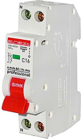 Automatic 1P+N C 16A 4.5kA 1-module E.next Redpoint 25268