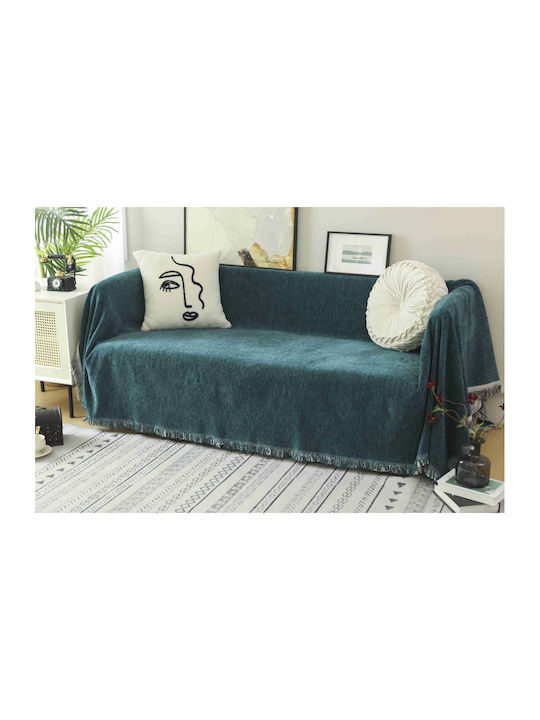 ForHome Ριχτάρι Διθέσιου Καναπέ Chenille 180x240εκ. Κυπαρισσί LUGB-180240-5