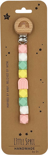 Little Space Clip Pacifier with Beads made of Plastic Polychrome