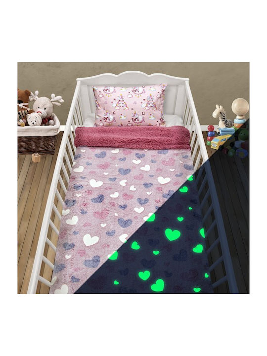 Lino Home Blanket Cot Fleece Pink 110x150cm