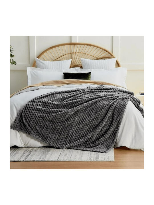 ForHome Κουβέρτα Fleece Μονή 160x220εκ. Μαύρο