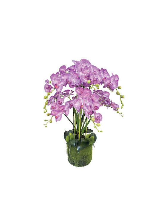 Artificial Plant in Pot Orchid Purple with Whit...