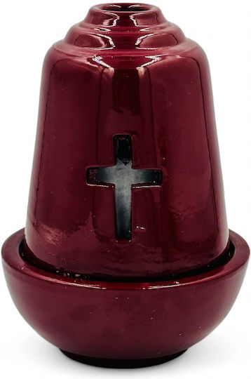 Keramik-Vigil-Öllampe Roter Becher Maße 15*10,5 cm