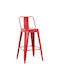 Scaune Bar Metal Roșu 43x43x88buc