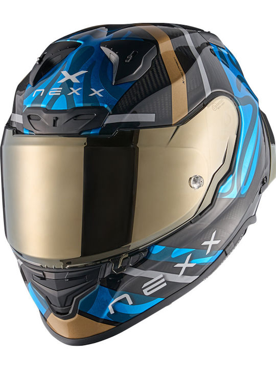 Nexx X.R3R Swirl Sky Blue Motorcycle Helmet Ful...
