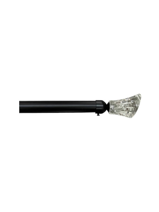 ForHome Extendable Metallic Curtain Pole Single Φ28mm 160-160cm Black