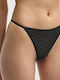 Γυναικείο String με Δαντέλα Black
