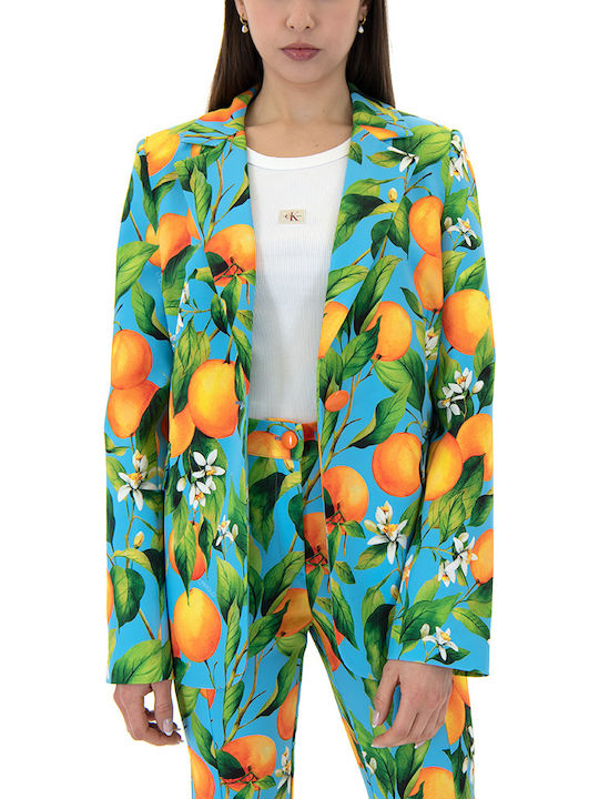 C. Manolo Дълга Женски Сако Orange, Green, Sky Blue