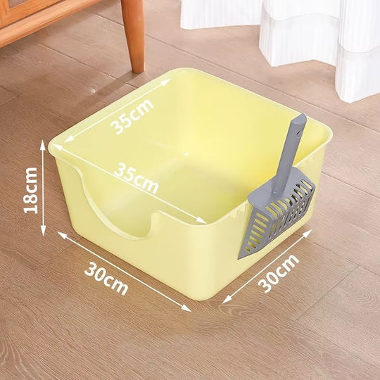Λεκάνη Γάτας Κίτρινη Μ35 x Π35 x Υ18cm