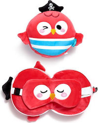 Puckator Travel Pillow Travel Set Pillow and Mask for Kids Red