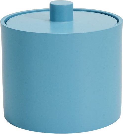 Inter Ceramic Sky Cotton Cotton Swabs Box Icca 55655 Blue Freestanding Polyresin 10.1x8cm Matte Sky Blue