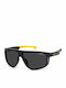 Carrera Carduc Male Sunglasses With Black Horn-Rimmed Frame And Grey Lens 051/S 71C/2K