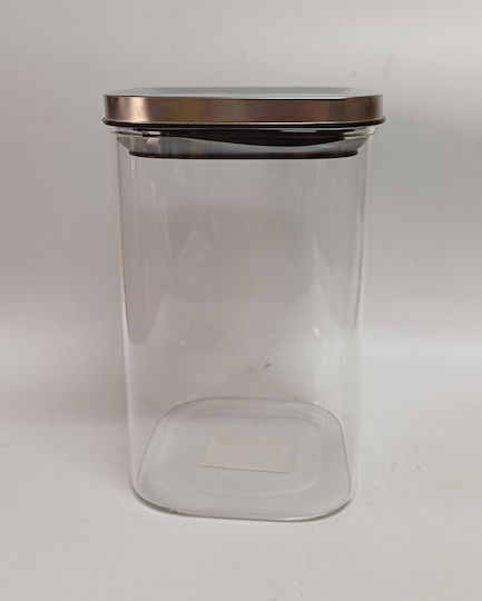 Karvounis General Use Glass Jar with Lid Transparent 1000ml 1 Piece