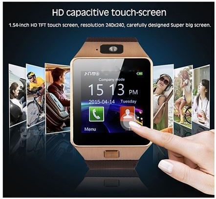 Smartwatch Mobile Hand Watch Android Operating System Greek Menu Bluetooth Function Unisex 3 Colors