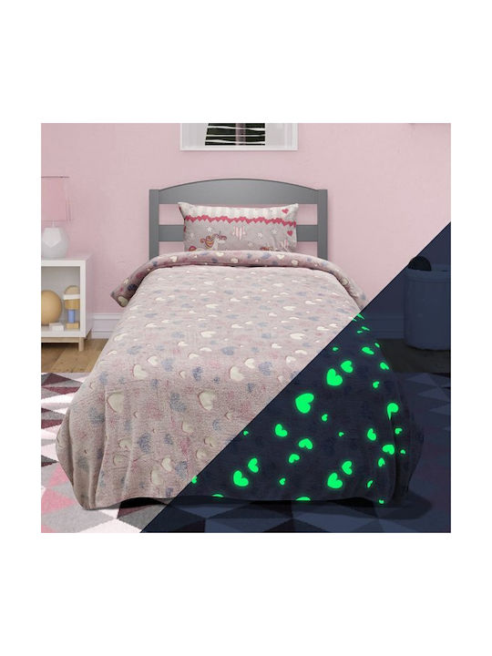 Lino Home Pătură Fleece Fosforescentă Roz 160x220cm