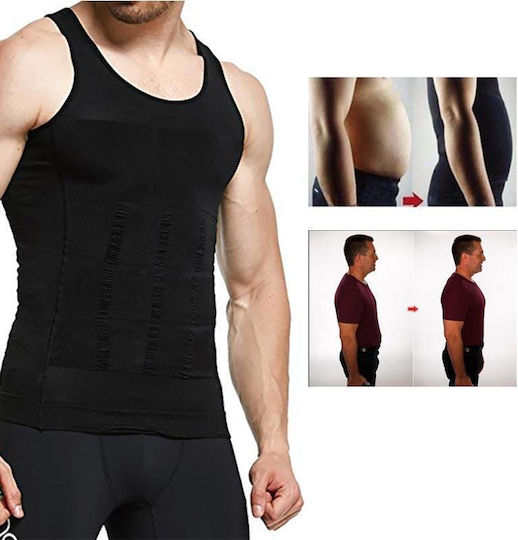 Men's Compression Vest for Slimmer Waistline Slim N Lift Black Gl-52963