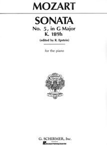 W.A. Mozart Sonata nr. 5 în Sol Major K 189h Ediții Schirmer