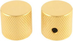 Knob Metal Flat Top Gold 19 X19 6.35 Solid Shaft Pot Pair 2