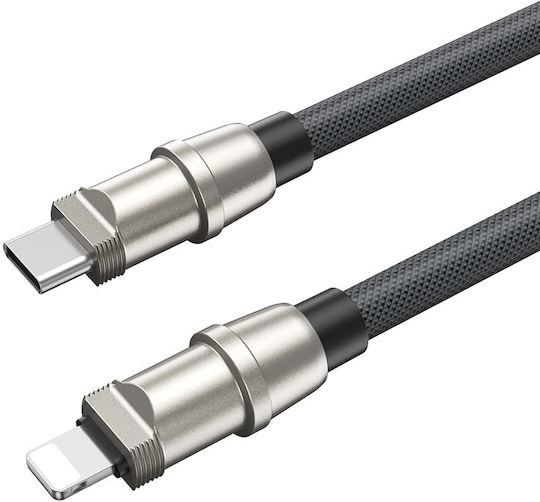 BWOO Плетена USB-C към Lightning кабел 27W Сив 1.2м