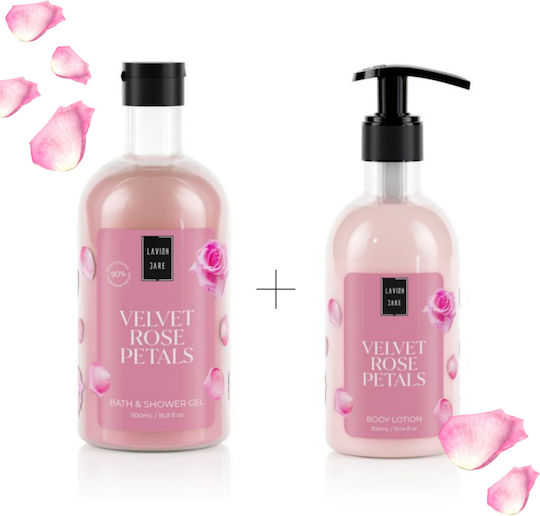 Lavish Care Velvet Rose Petal Σετ Περιποίησης για Ενυδάτωση & Καθαρισμό Σώματος 2τμχ