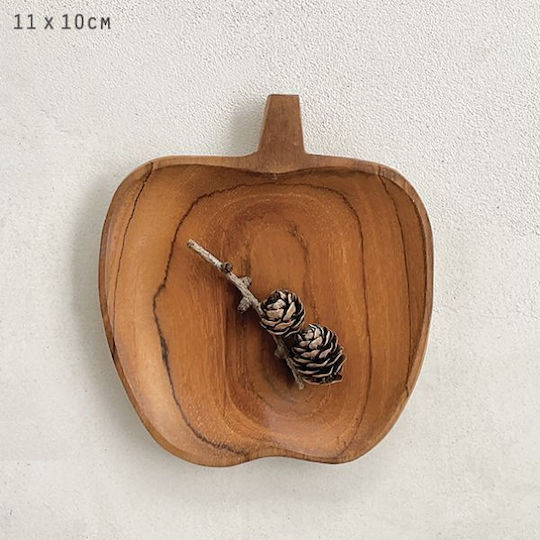 Synchronia Dekorative Schüssel Hölzernes Beige 12x12cm 1Stück