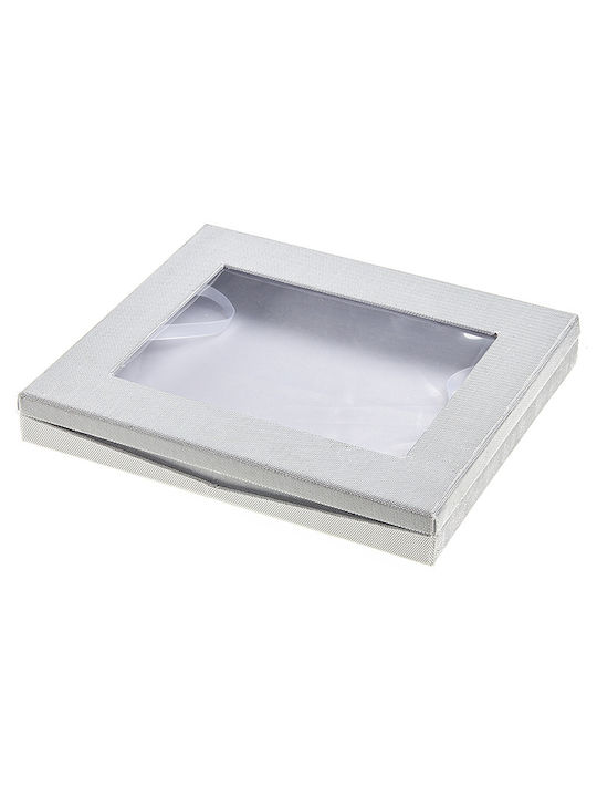 Tabletop Rectangle Wedding Crown Case Silver