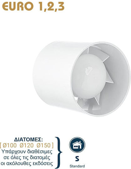 Redled Wall-mounted Ventilator Bathroom 120mm White