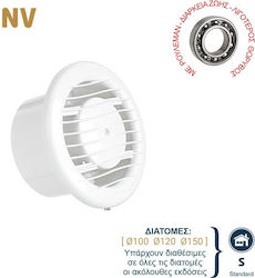 Redled Επιτοίχιος Εξαεριστήρας Μπάνιου 120mm Λευκός