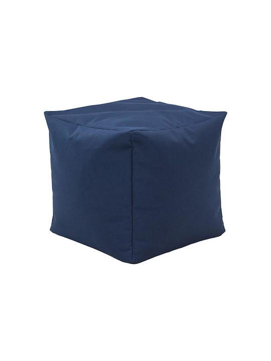 Stool For Living Room Upholstered with Fabric Cube Blue 40x40x40cm