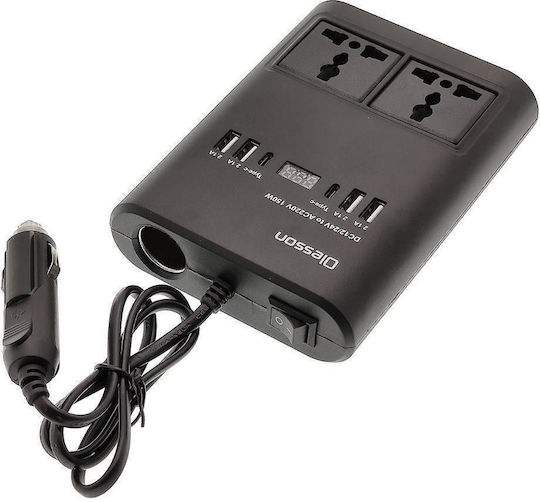 Invertor Auto 150W pentru Convertirea 12V DC în 220V AC cu 6xUSB