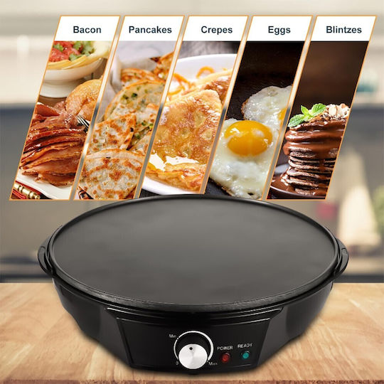 Electric Crepe Maker Pancakes Eggs 1200W Mixdor Mx 1002 Black