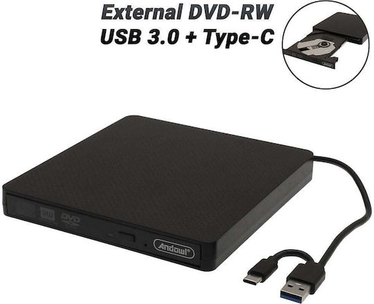 External DVD/CD Recorder for Laptop / Desktop Black