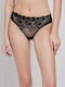 Damen Slip mit Spitze Black