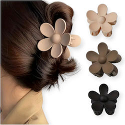 Set of 3 Flower-Shaped Hair Clips