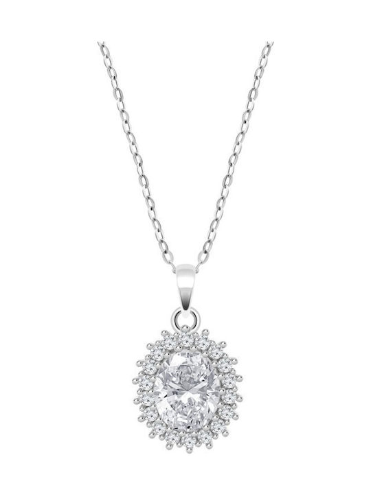 Lotus Watches Necklace from Silver with Zircon