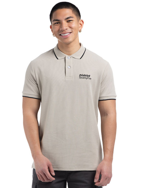 District75 Polo Kurzarmbluse Beige