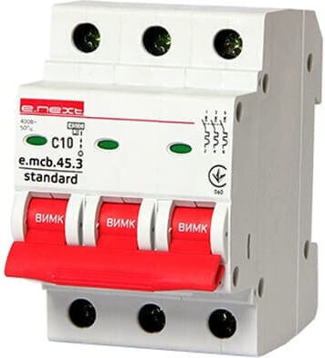 Automatic 3P C 10A 4.5kA E.next Redpoint 25244