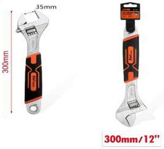 Cheie Franceză Lungime 304.8mm cu Capacitatea Maximă a Falcilor până la 12mm și Mâner Antiderapant