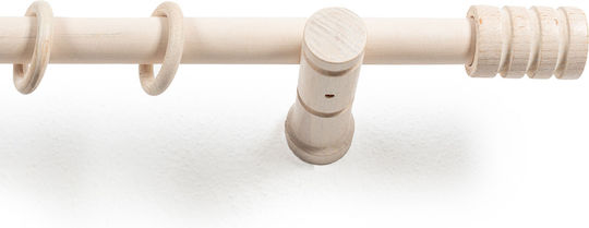 Grace Metallic Curtain Pole Single Φ28mm 160cm White