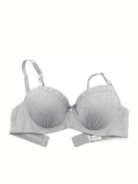 Lunna Bra with Light Padding Underwire Gray
