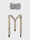 Mayoral Set Suspenders Bow Tie 25-10891 Dark Gray