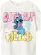 Tricou pentru copii alb Stitch