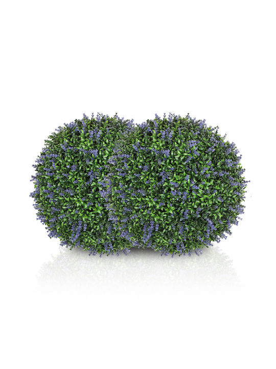 Homcom Set of 2 Artificial Lavender Flower Spheres for Home Garden Ø42 Cm Green Purple 830-955v01vt