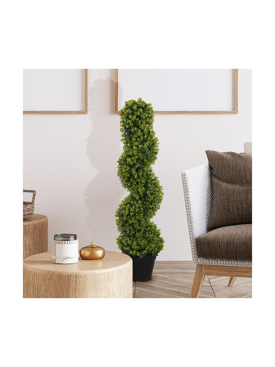 Homcom Fake Eucalyptus Spiral Plant Pot Included Indoor Outdoor Height 90 cm Green 830-951v00gn
