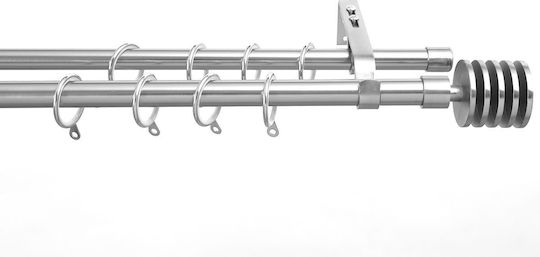 Grace Сгъваемо Металик Корниз Двоен с Пръчка Φ19мм 240-240cm Chrome
