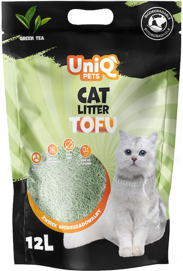 Uniq Nisip pentru Pisici Tofu cu Aromă Ceai verde 5kg / 12lt