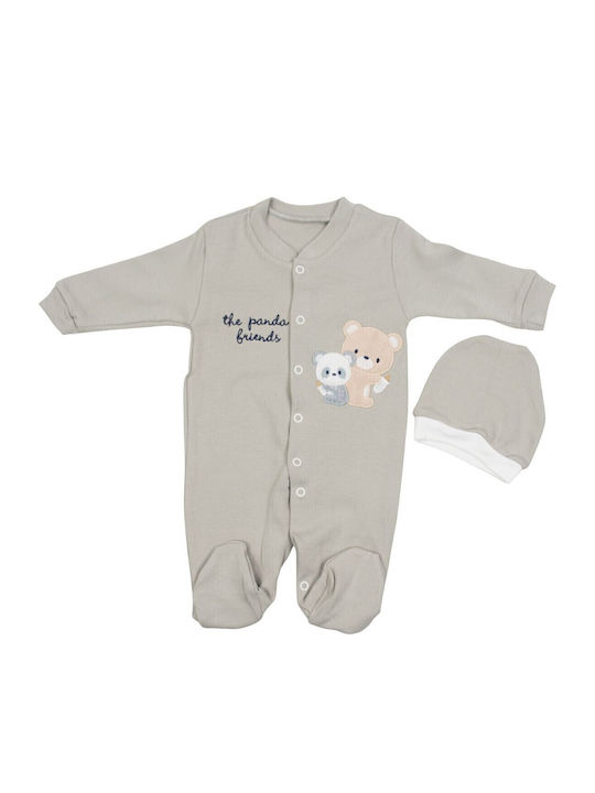 Kamtex Baby Babystrampler Langärmliges Charcoal