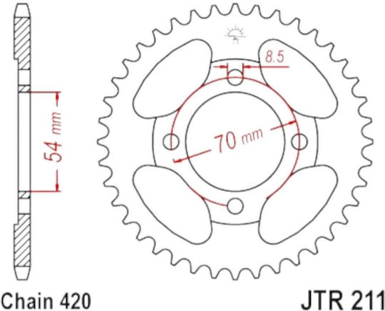 Γρανάζι Πίσω 211.38/212 38 F για Honda C50