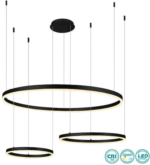 Optonica Pendant Light Black 80x4cm